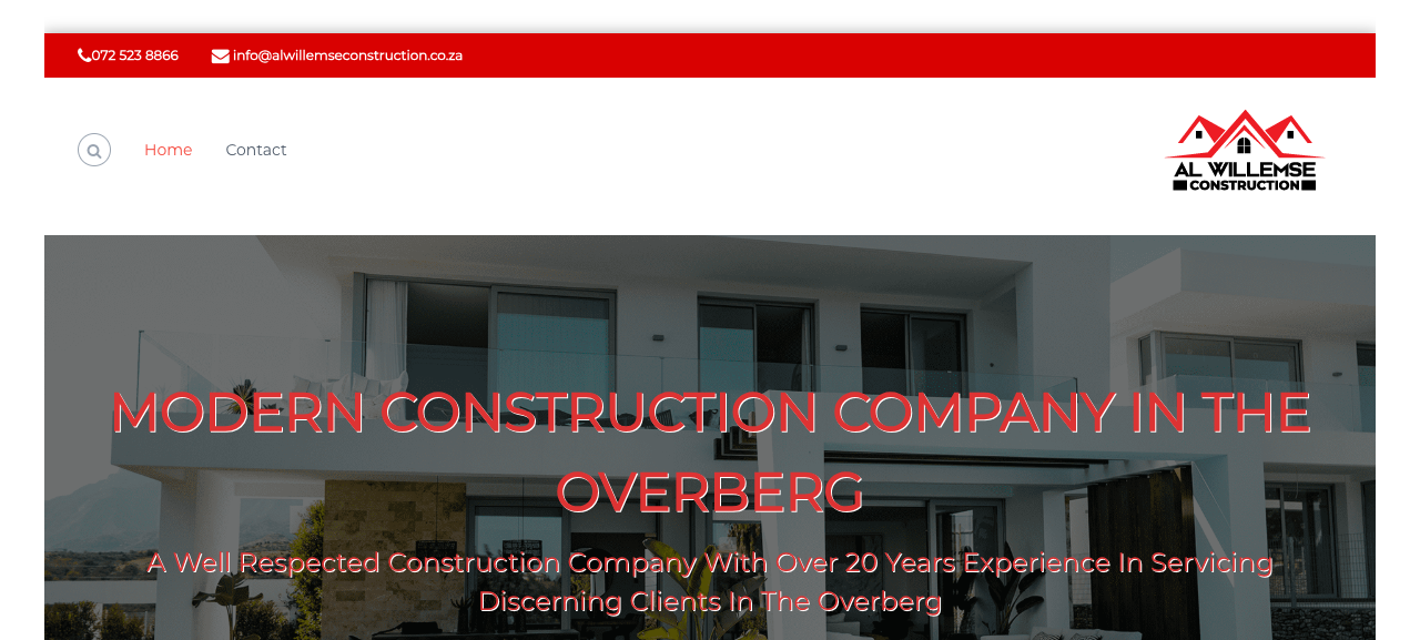 AL Willemse Construction website