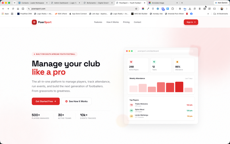PowrSport website